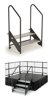 StageTek Fixed-Height Stairway, 2 Steps, 16